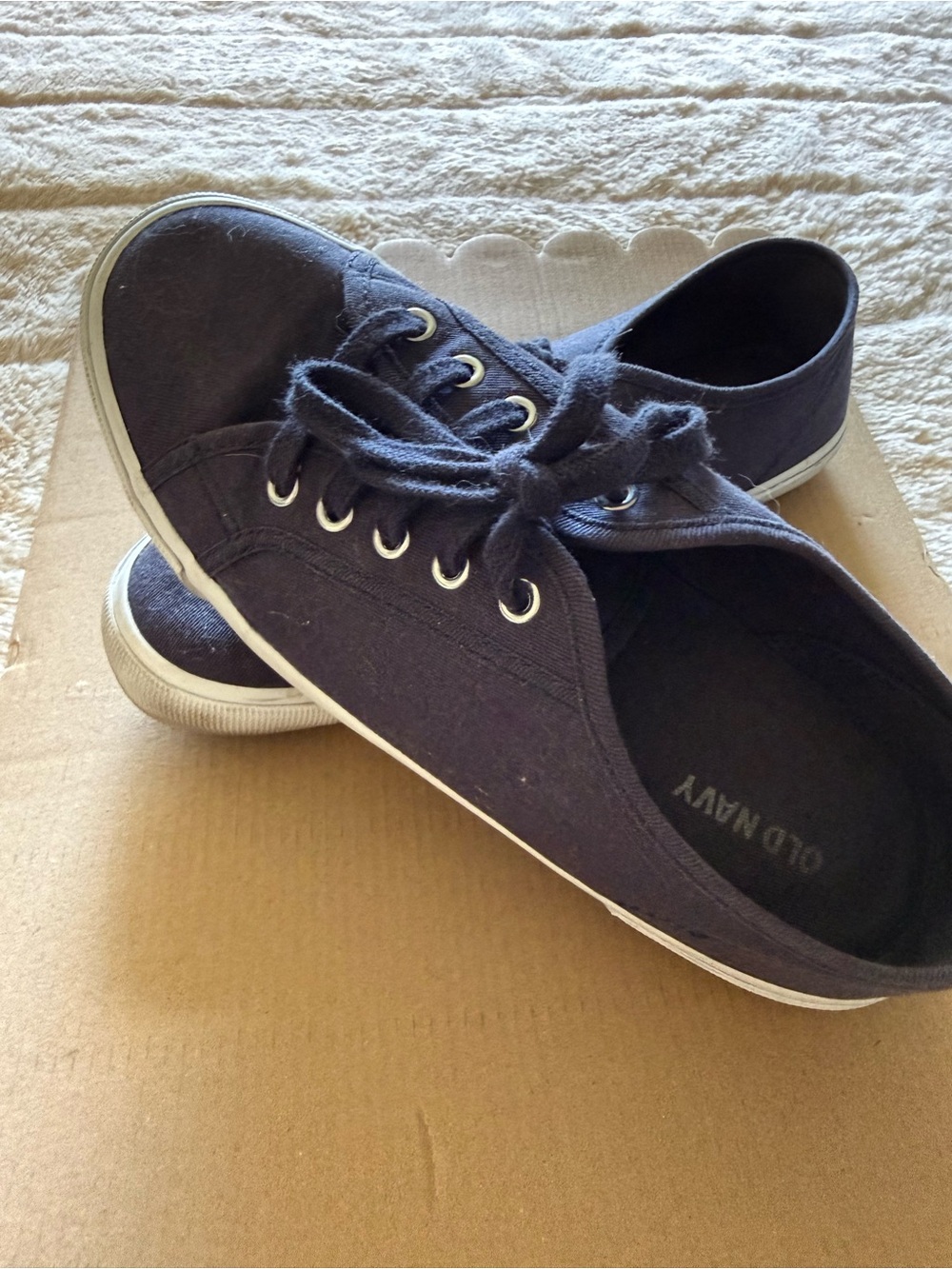 Old Navy Kids Dark Blue Canvas Lace-Up Sneakers